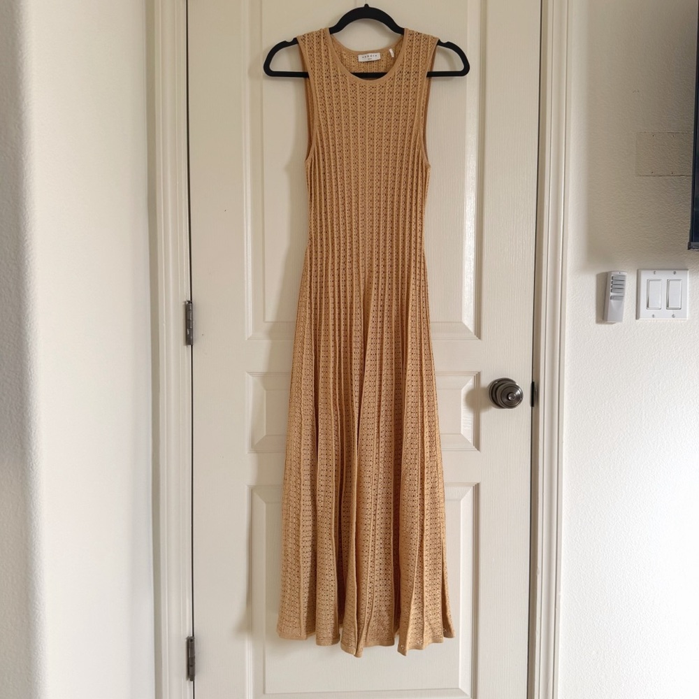 Sandro Gold Sleeveless Knit Dress